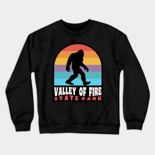 Valley of Fire State Park Bigfoot Sasquatch Retro Sunset Crewneck Sweatshirt